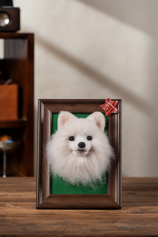 Custom Needle Felt 3D Pet Portrait In Framed