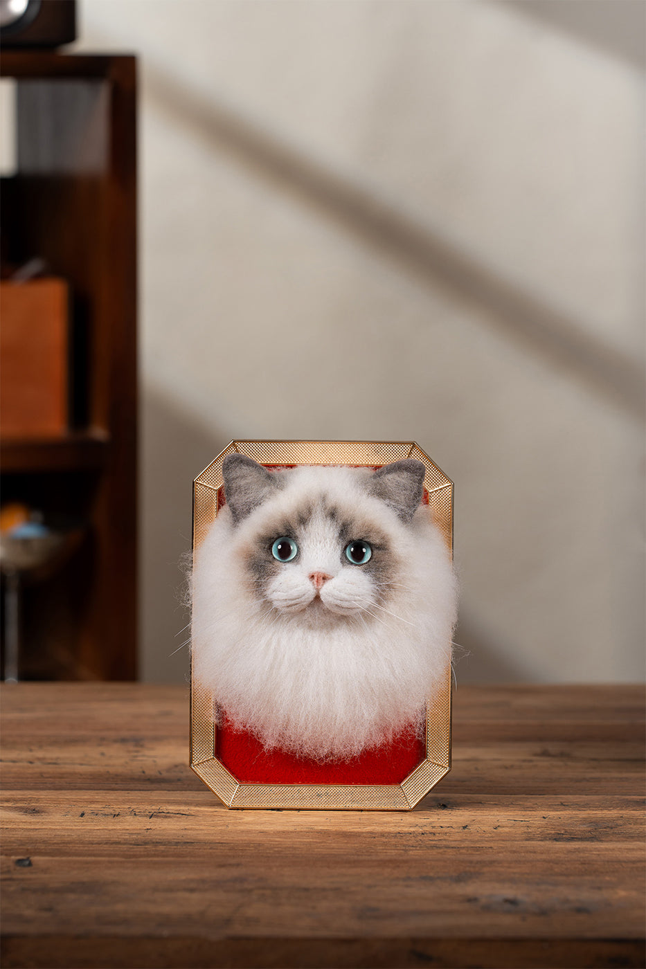 Custom Needle Felt 3D Pet Portrait In Framed